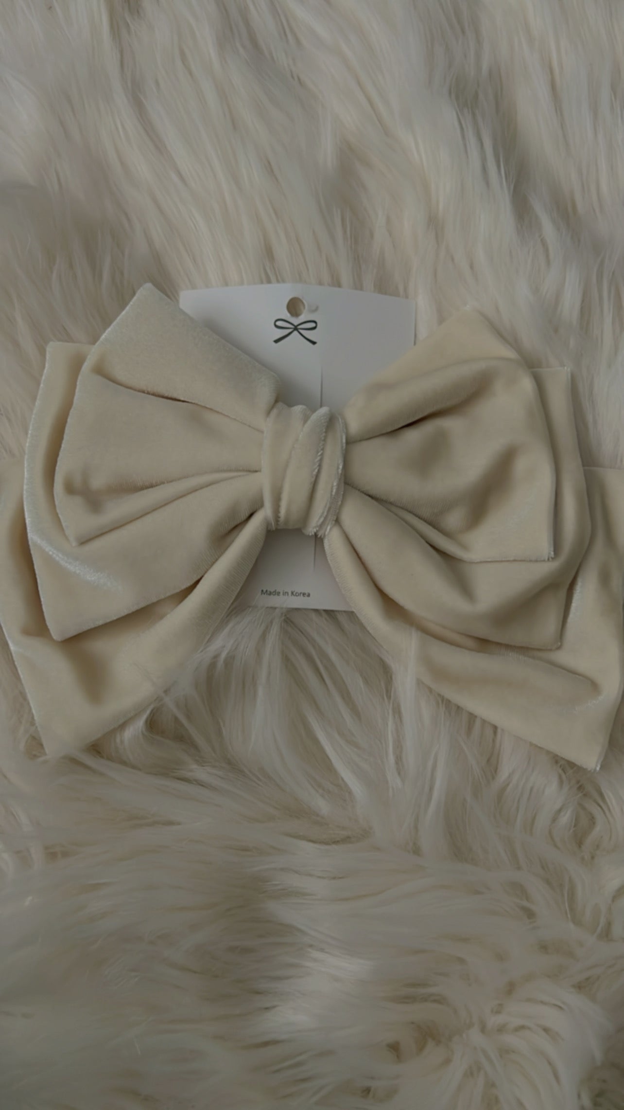 Darling Velvet Bow - Ivory
