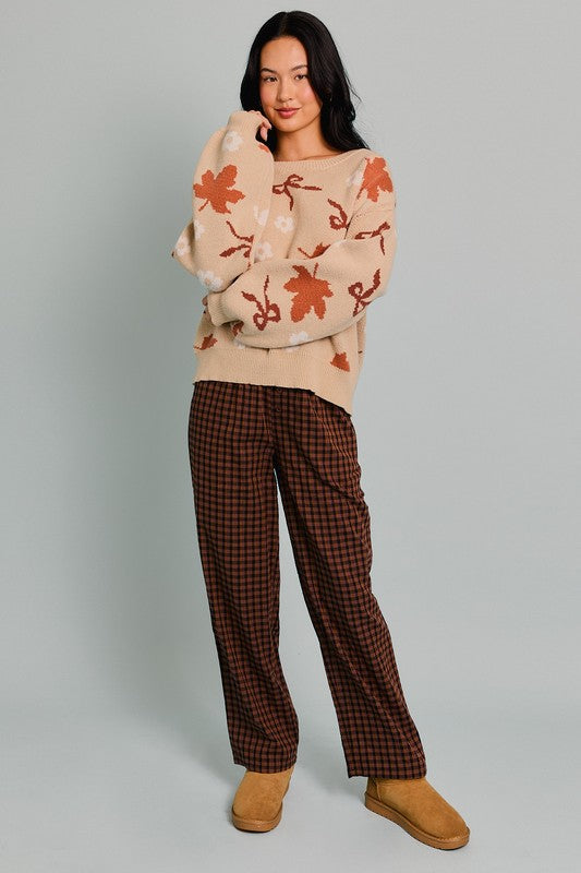 Maple Leaves Knit Sweater