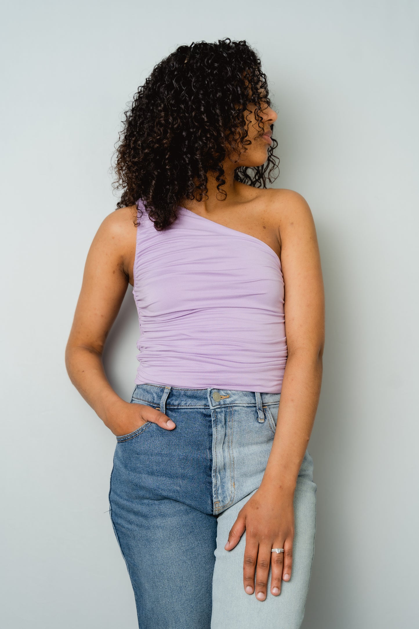Albi One shoulder Top- Lilac