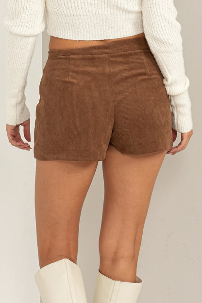 Picture Perfect High Waisted Corduroy Skort