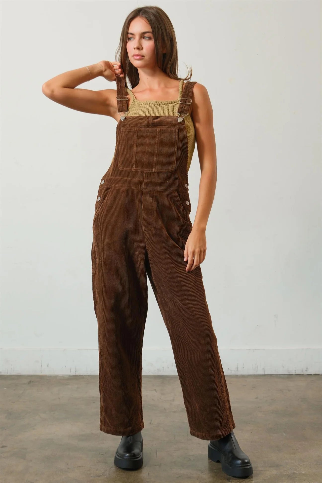 Pumpkin Patch Overalls - Brown