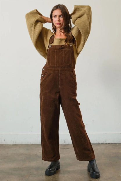 Pumpkin Patch Overalls - Brown