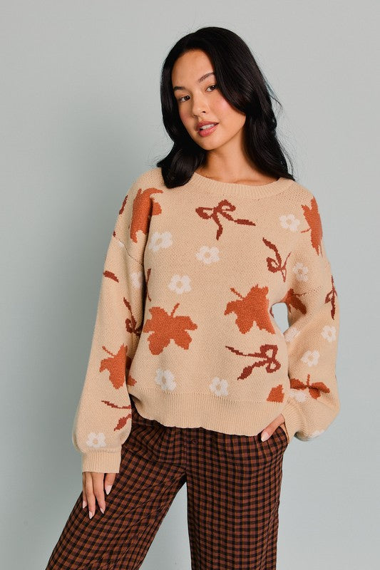 Maple Leaves Knit Sweater