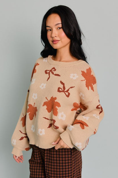 Maple Leaves Knit Sweater