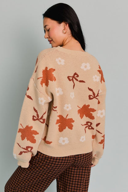 Maple Leaves Knit Sweater